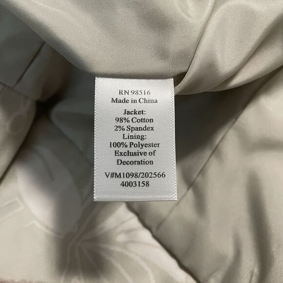 NWT Coldwater Creek Open Front Blazer Beaded Sequin Cotton Jacket Ruffle Sz 12P - Picture 8 of 11